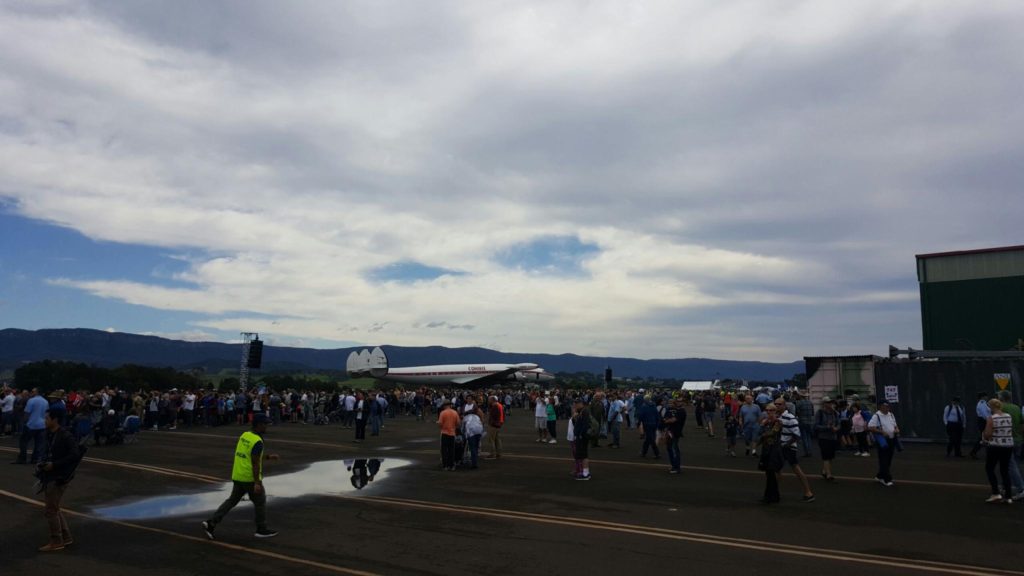 Electro-Voice line array speaker audio sound PA for outdoor event Wings over Illawarra 2016