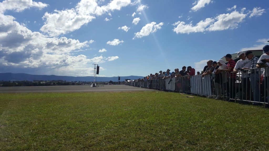 Electro-Voice line array speaker audio sound PA for outdoor event Wings over Illawarra 2016