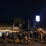 Crowds gather before dawn